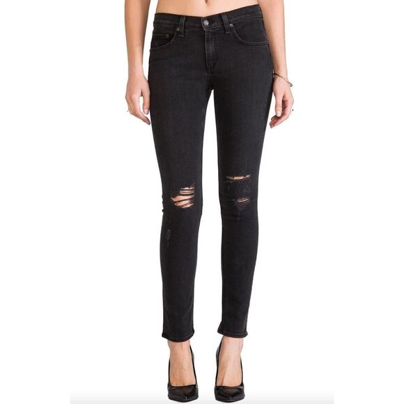 rag & bone Denim - RAG & BONE Slim‎ Fit Skinny Distressed in Rock Sz 26